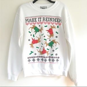 Make it Reindeer Ugly Christmas Sweater Sz Lg Riot Society $20 OBO